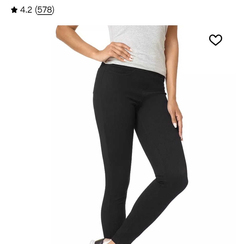 HUE Women's Classic Black Jeggings